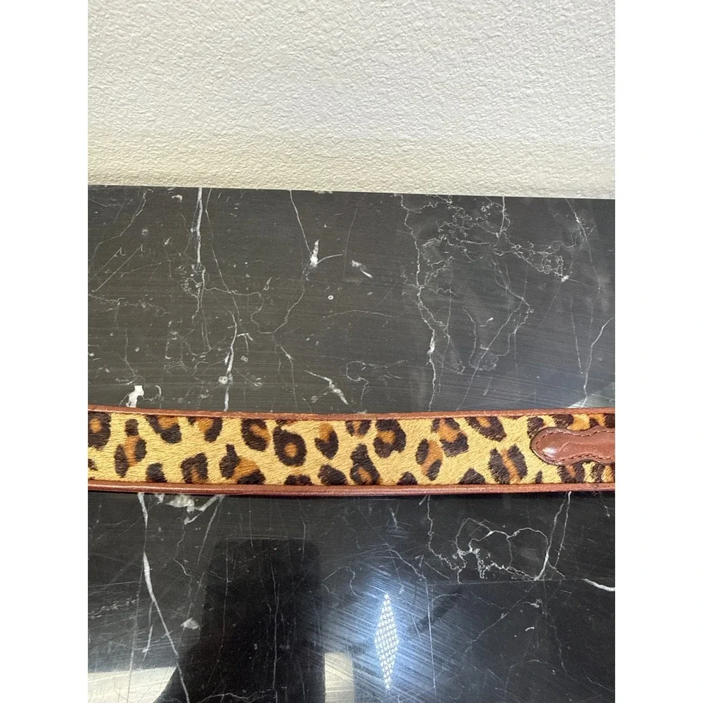 Brighton Out West Womens Leopard Calf Hair Leather Belt Brown 30 49107